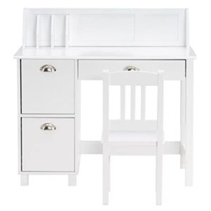 dcot (90 x 45 x 86 cm painted student desk and chair set study table set study table b white (