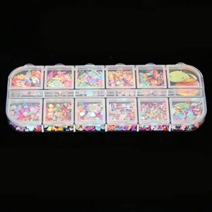 Tgoon Nail Decals Flakes, Art Glitter Sequins Shiny Wide Application Various Shapes Portable for Nail Art Craft Makeup