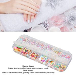 Tgoon Nail Decals Flakes, Art Glitter Sequins Shiny Wide Application Various Shapes Portable for Nail Art Craft Makeup