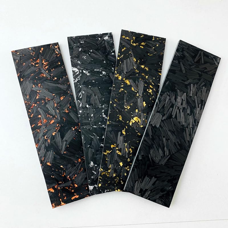 UPFIST 1 Piece of Knife Handle Resin Crushed Carbon forging Crushed Carbon Random Pattern Carbon Fiber Earphone Panel Patch Material (Size : RG 135X40X1MM)