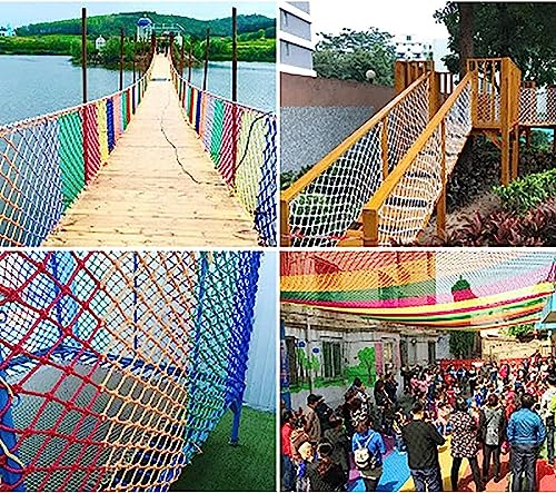 EkiDaz HXRW Rope Net Outdoor Climbing Frame Net for Kids Climbing Cargo Net Colorful Decorative Protective Netting Rope Ladder Net Playground Sets for Backyards (Size : 3 * 5m(9.9 * 15.15ft))