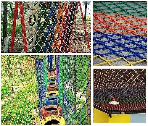 EkiDaz HXRW Rope Net Outdoor Climbing Frame Net for Kids Climbing Cargo Net Colorful Decorative Protective Netting Rope Ladder Net Playground Sets for Backyards (Size : 3 * 5m(9.9 * 15.15ft))