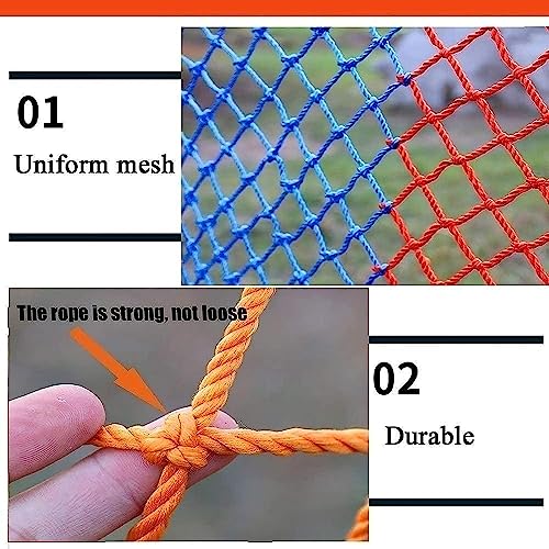 EkiDaz HXRW Rope Net Climbing Net for Kids Outdoor Colorful Protective Safety Netting Garden Fence Decoration Net Playground Sets for Backyards (Size : 2 * 5m(6.6 * 15.15ft))