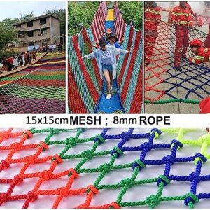 EkiDaz HXRW Rope Net Climbing Net for Kids Outdoor Colorful Protective Safety Netting Garden Fence Decoration Net Playground Sets for Backyards (Size : 2 * 5m(6.6 * 15.15ft))