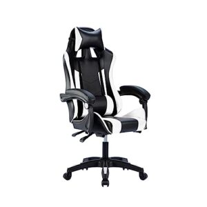 office chair ergonomic desk chair,lumbar support, height adjustable office desk chair, executive swivel computer chair with padded seat cushion for home/office(color:white a)