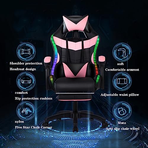 Office Chair Ergonomic Desk Chair,Lumbar Support, Height Adjustable Office Desk Chair, Executive Swivel Computer Chair with Padded Seat Cushion for Home/Office(Color:White A)