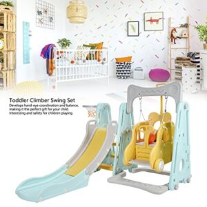 Kids Slide and Swing Set, Toddler Climber Slide Playset Baby Swing Playground with Basketball Hoop for Indoor Outdoor Backyard (Type 1)