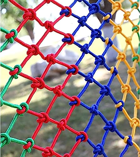 EkiDaz HXRW Rope Net Climbing Net for Kids Durable Climbing Cargo Net Outdoor Colorful Rope Ladder Net for Balcony Banister Protection Playground Sets for Backyards (Size : 2 * 5m(6.6 * 15.15ft))