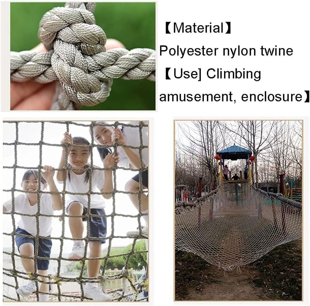 EkiDaz HXRW Rope Net Climbing Net for Kids Tree House Rope Ladder Net Polyamide Climbing Cargo Net Indoor Outdoor Safety Net Playground Sets for Backyards (Size : 3 * 4m(9.9 * 13.2ft))