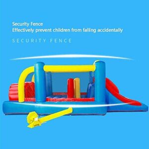 Inflatable Castle and Slide,Outdoor Large Children Trampoline Square Two-Track Slide Park Naughty Castle Toys Square Playground Colors