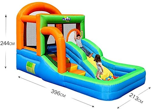 Inflatable Castle and Slide, Indoor Children S Slide Family Outdoor Children S Playground Multifunctional Inflatable Jumping Bed Colors 396 213 244Cm