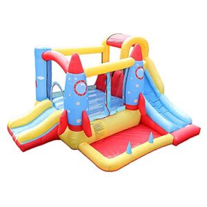 for kids rocket inflatable castle activity air bounce room, parachute castle with slide 420d oxford cloth 840d oxford cloth jump surface, outdoor family playground