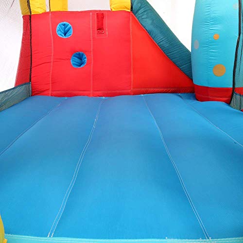 for Kids Rocket Inflatable Castle Activity Air Bounce Room, Parachute Castle with Slide 420D Oxford Cloth 840D Oxford Cloth Jump Surface, Outdoor Family Playground