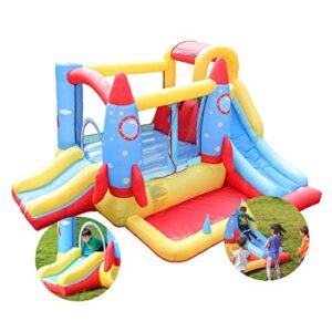 children's inflatable castle rocket jumping bed indoornd outdoor children's trampoline household playground toys