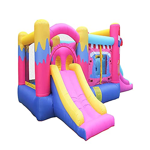 Bouncy Castles Inflatable Castle Family Children's Playground Outdoor Play Equipment Small Trampoline Slide Combination Inflatables & Bouncy Castles, 520X275X205cm