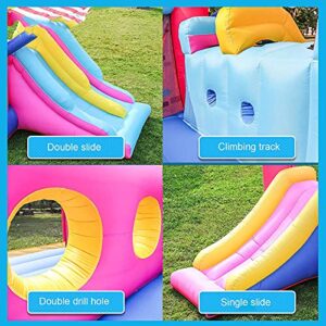 Bouncy Castles Inflatable Castle Family Children's Playground Outdoor Play Equipment Small Trampoline Slide Combination Inflatables & Bouncy Castles, 520X275X205cm