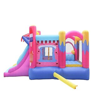 Bouncy Castles Inflatable Castle Family Children's Playground Outdoor Play Equipment Small Trampoline Slide Combination Inflatables & Bouncy Castles, 520X275X205cm