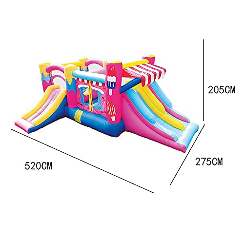 Bouncy Castles Inflatable Castle Family Children's Playground Outdoor Play Equipment Small Trampoline Slide Combination Inflatables & Bouncy Castles, 520X275X205cm