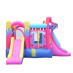 Bouncy Castles Inflatable Castle Family Children's Playground Outdoor Play Equipment Small Trampoline Slide Combination Inflatables & Bouncy Castles, 520X275X205cm