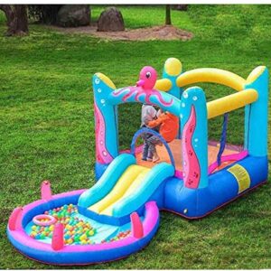 Baby Toys Bouncy Castles, Children's Inflatable Castle, Kid Slide Toys, Children's Playground Inflatable Trampoline, for Indoor and Outdoor