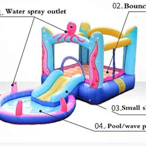 Baby Toys Bouncy Castles, Children's Inflatable Castle, Kid Slide Toys, Children's Playground Inflatable Trampoline, for Indoor and Outdoor