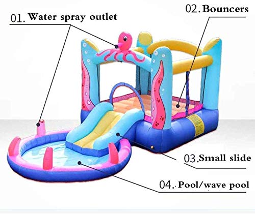 Baby Toys Bouncy Castles, Children's Inflatable Castle, Kid Slide Toys, Children's Playground Inflatable Trampoline, for Indoor and Outdoor