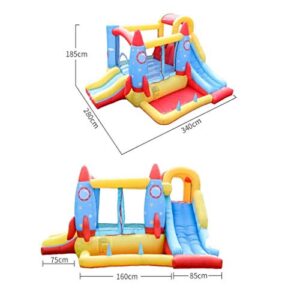 Children's Inflatable Castle Rocket Jumping Bed Indoor and Outdoor Children's Trampoline Household Playground Toys