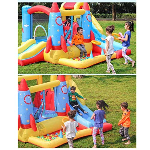 Children's Inflatable Castle Rocket Jumping Bed Indoor and Outdoor Children's Trampoline Household Playground Toys