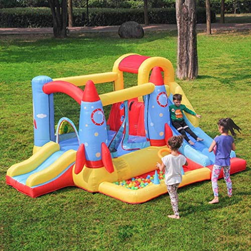 Children's Inflatable Castle Rocket Jumping Bed Indoor and Outdoor Children's Trampoline Household Playground Toys