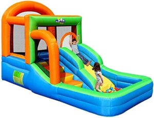 inflatable castle and slide, indoor children s slide family outdoor children s playground multifunctional inflatable jumping bed colors 396 213 244cm