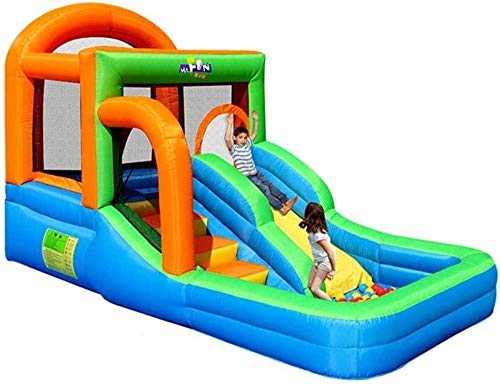 Inflatable Castle and Slide, Indoor Children S Slide Family Outdoor Children S Playground Multifunctional Inflatable Jumping Bed Colors 396 213 244Cm