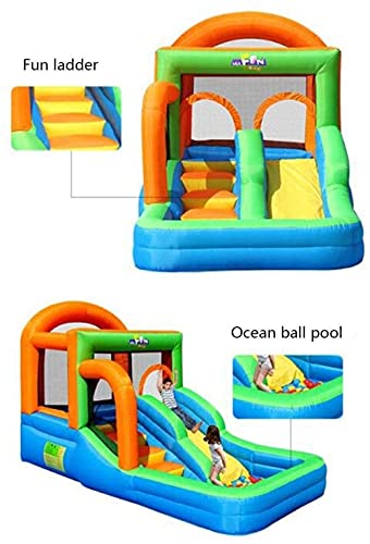 Inflatable Castle and Slide, Indoor Children S Slide Family Outdoor Children S Playground Multifunctional Inflatable Jumping Bed Colors 396 213 244Cm