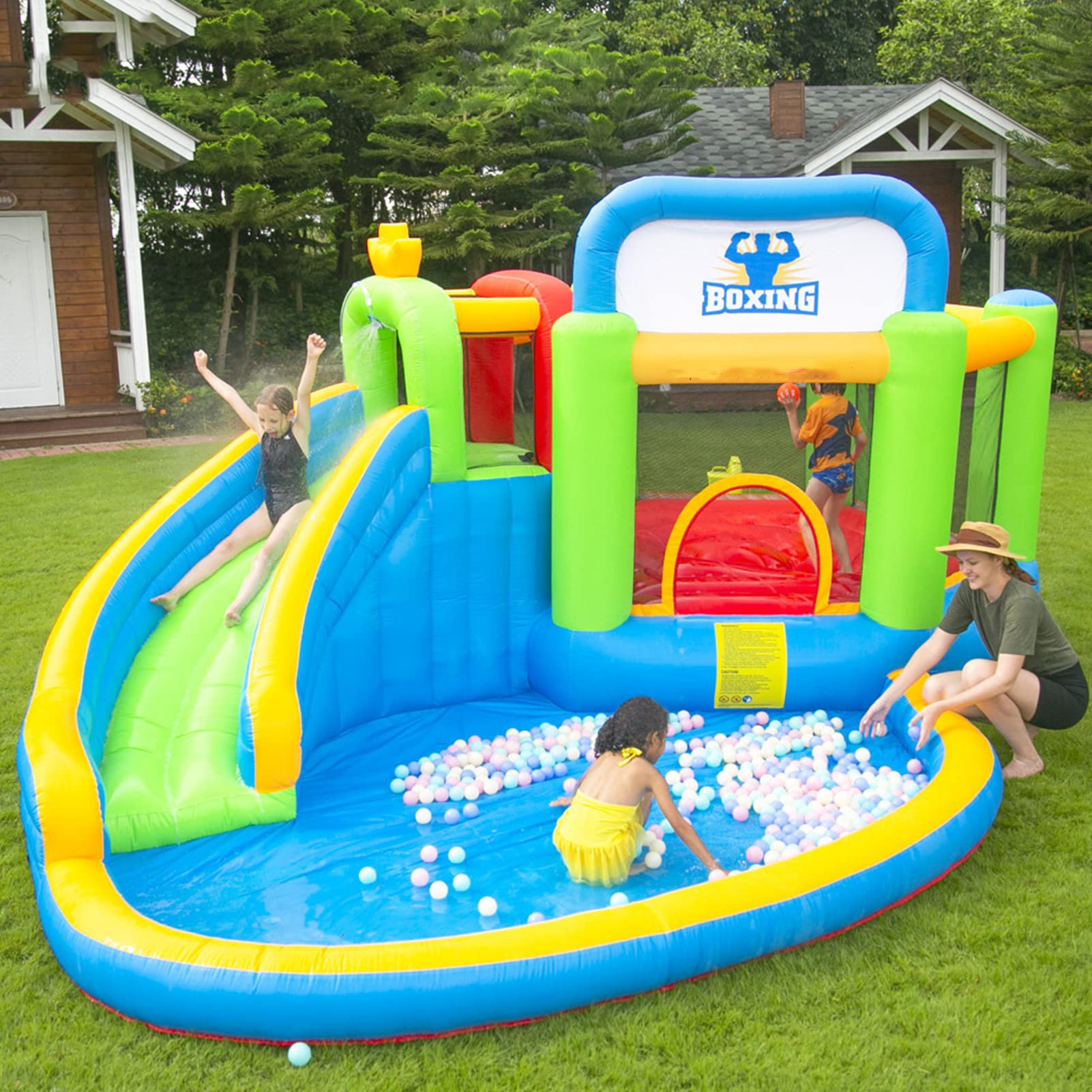 Children's Inflatable Castle Water Slide is Suitable for Indoornd Outdoor Garden Playgrounds