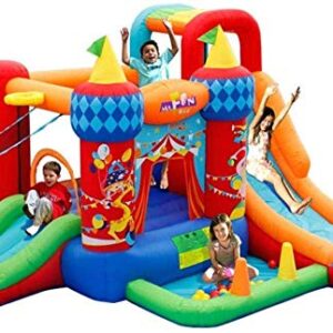 Inflatable Castle and Slide, Children S Playground Indoor Inflatable Toys Outdoor Circus Trampoline Square Playground Colors