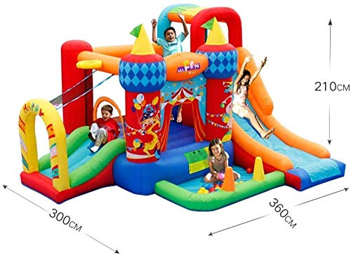 Inflatable Castle and Slide, Children S Playground Indoor Inflatable Toys Outdoor Circus Trampoline Square Playground Colors