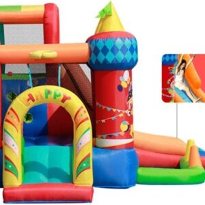 Inflatable Castle and Slide, Children S Playground Indoor Inflatable Toys Outdoor Circus Trampoline Square Playground Colors