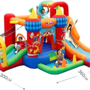 Inflatable Castle and Slide, Children S Playground Indoor Inflatable Toys Outdoor Circus Trampoline Square Playground Colors