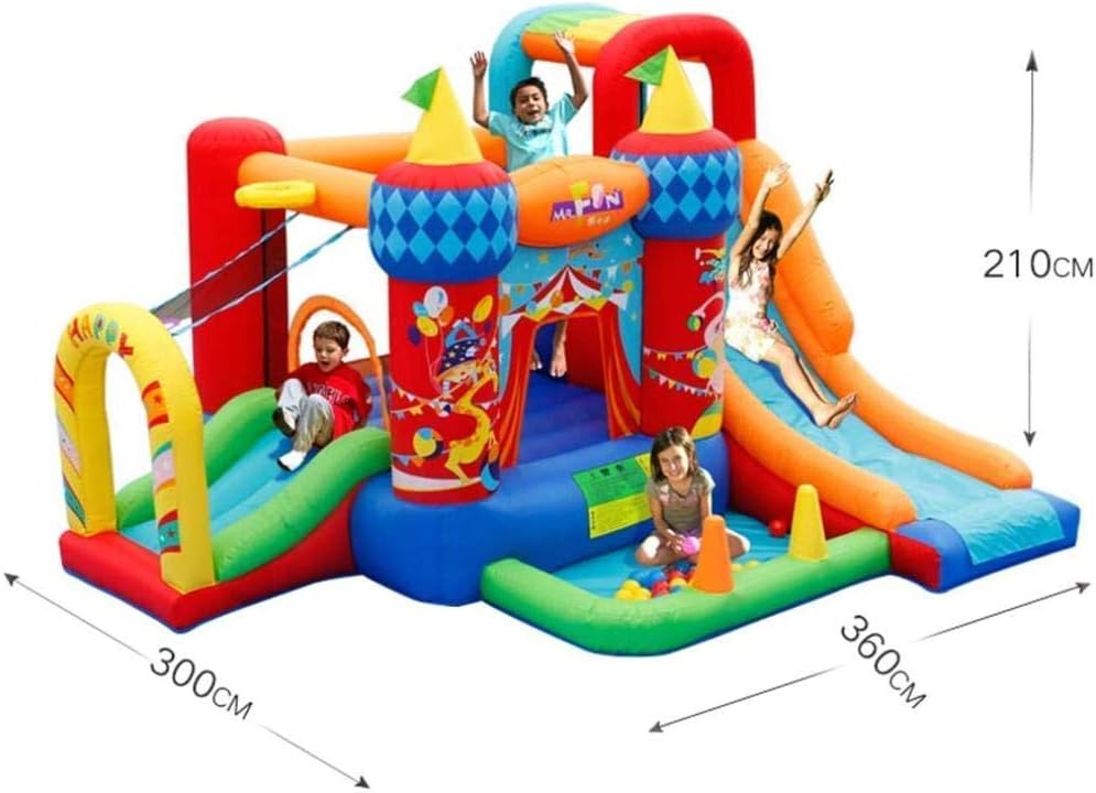 Inflatable Castle and Slide, Children S Playground Indoor Inflatable Toys Outdoor Circus Trampoline Square Playground Colors