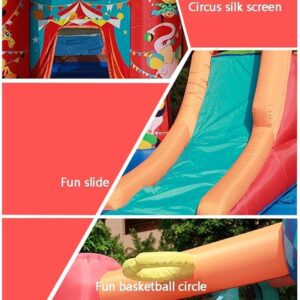 Inflatable Castle and Slide, Children S Playground Indoor Inflatable Toys Outdoor Circus Trampoline Square Playground Colors