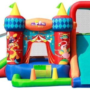 Inflatable Castle and Slide, Children S Playground Indoor Inflatable Toys Outdoor Circus Trampoline Square Playground Colors