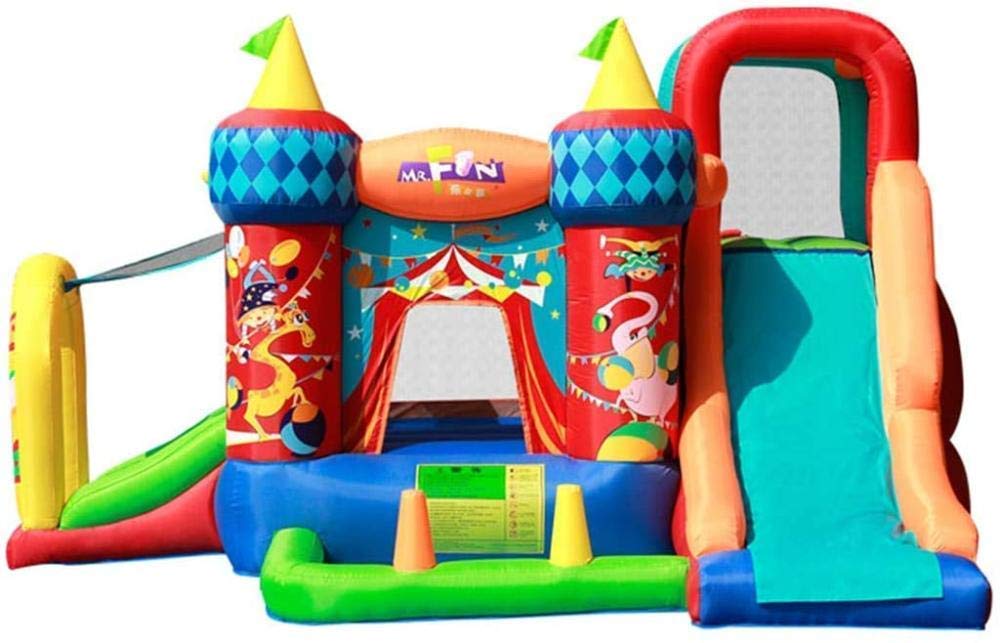 Inflatable Castle and Slide, Children S Playground Indoor Inflatable Toys Outdoor Circus Trampoline Square Playground Colors