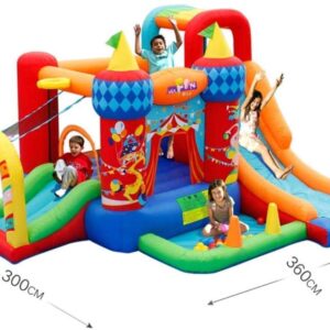 Inflatable Castle and Slide, Children S Playground Indoor Inflatable Toys Outdoor Circus Trampoline Square Playground Colors