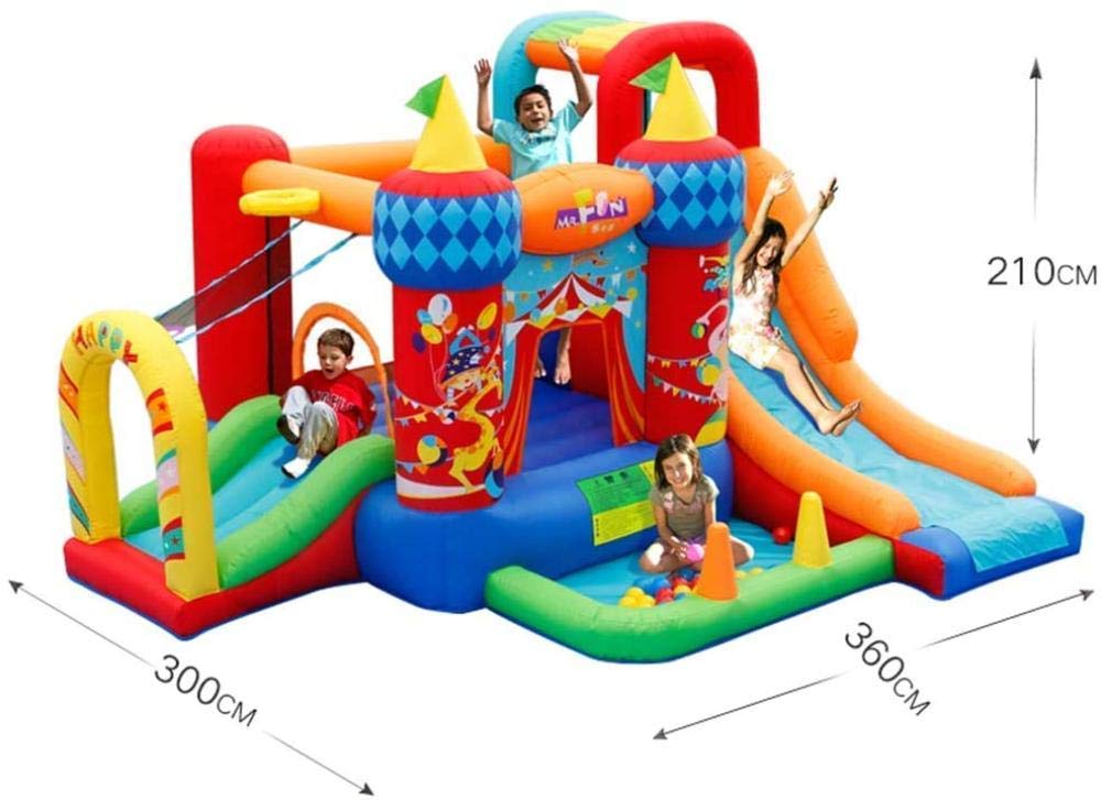 Inflatable Castle and Slide, Children S Playground Indoor Inflatable Toys Outdoor Circus Trampoline Square Playground Colors