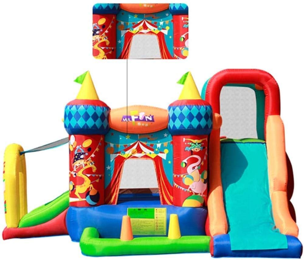 Inflatable Castle and Slide, Children S Playground Indoor Inflatable Toys Outdoor Circus Trampoline Square Playground Colors