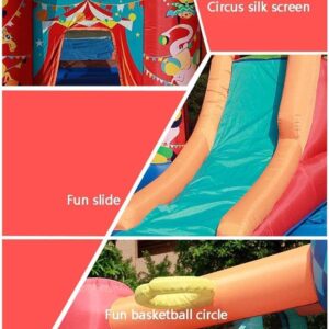 Inflatable Castle and Slide, Children S Playground Indoor Inflatable Toys Outdoor Circus Trampoline Square Playground Colors