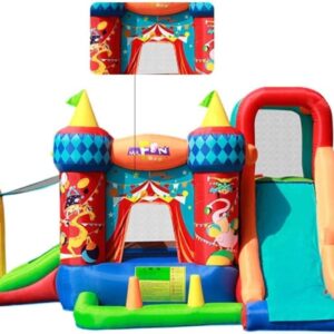 Inflatable Castle and Slide, Children S Playground Indoor Inflatable Toys Outdoor Circus Trampoline Square Playground Colors