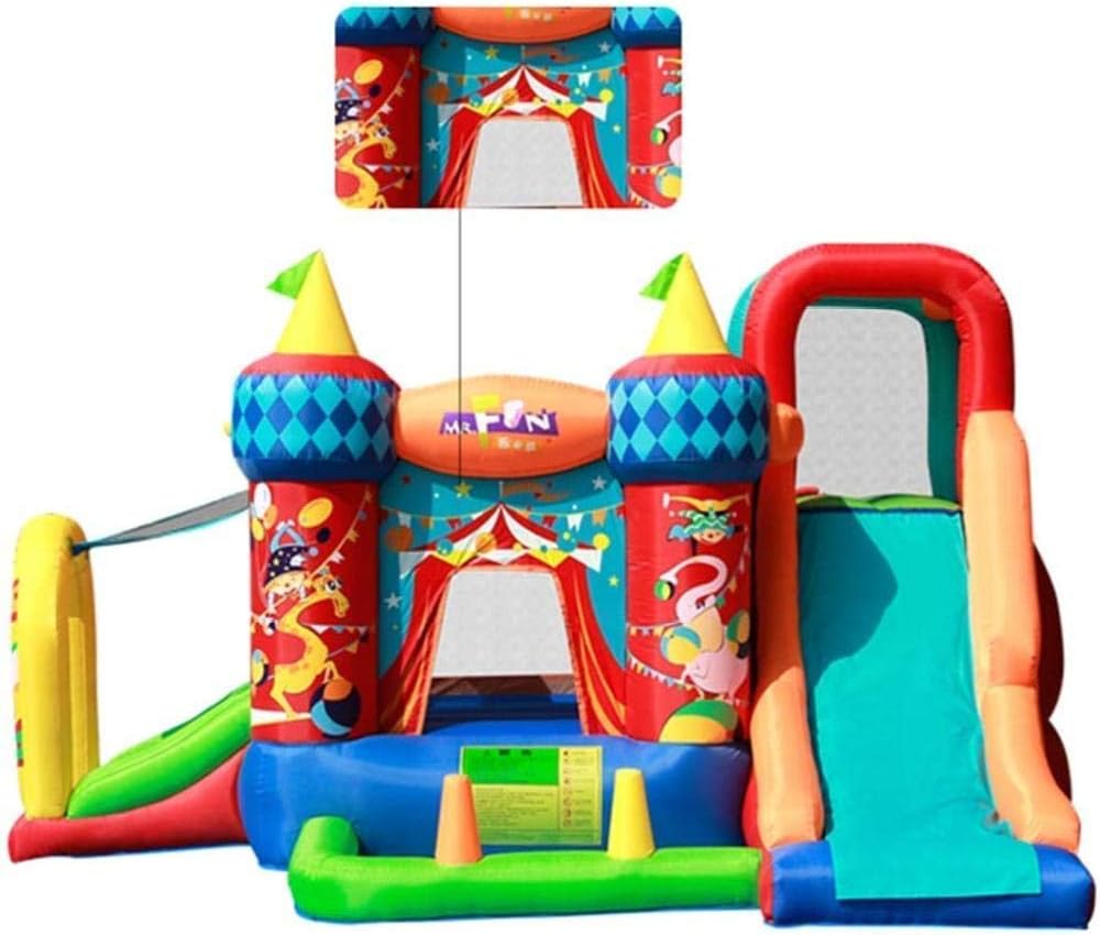 Inflatable Castle and Slide, Children S Playground Indoor Inflatable Toys Outdoor Circus Trampoline Square Playground Colors