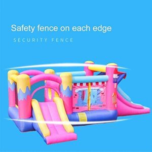 Inflatable Castle and Slide, Outdoor Trampoline Castle Children s Playground Children s Fitness Equipment Gift for Your Child Colors 520 272 202cm