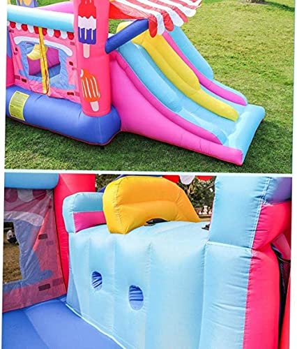 Inflatable Castle and Slide, Outdoor Trampoline Castle Children s Playground Children s Fitness Equipment Gift for Your Child Colors 520 272 202cm