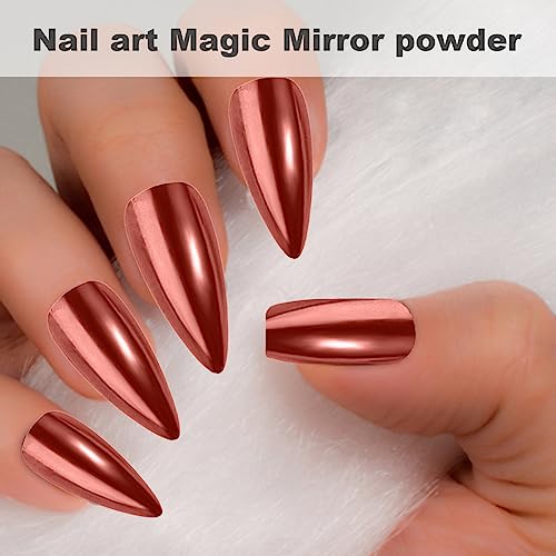 Ckuakiwu 6Pcs Chrome Nail Powder Metallic Mirror Effect Pigment Chrome Iridescent Aurora Nail Glitter,Nail Art Powder with Mirror Effect Different Color Metallic Nail Art Pigment Powder Set